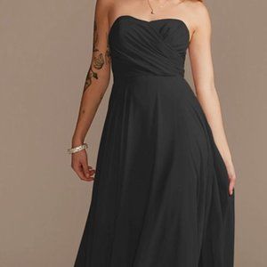 David's Bridal Strapless Bridesmaid Dress
